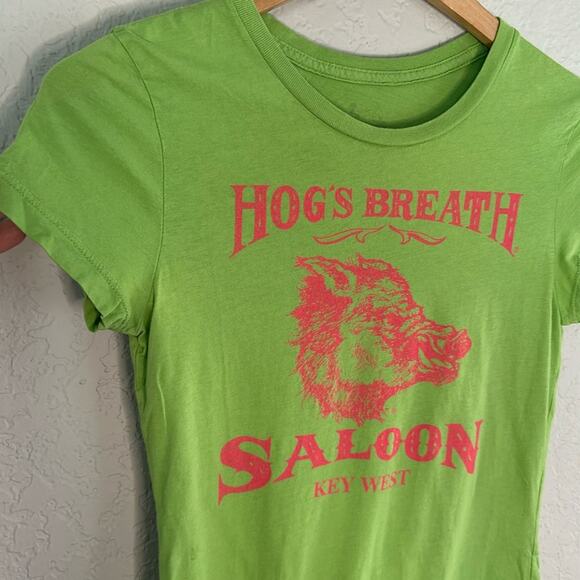 Hog’s Breath Saloon Key West Green T-Shirt Women’s Cut Medium Florida Graphic - Picture 2 of 7